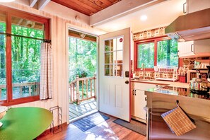 Fridge, microwave, oven, stovetop - Olympic A-Frame - Sauna + hot tub, lake access, close to Olympic NP (Hoodsport)