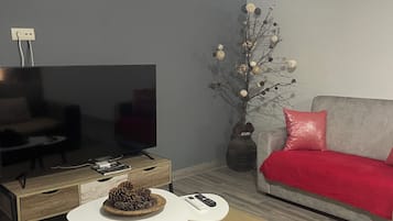 Smart-TV, Kamin, Bücher