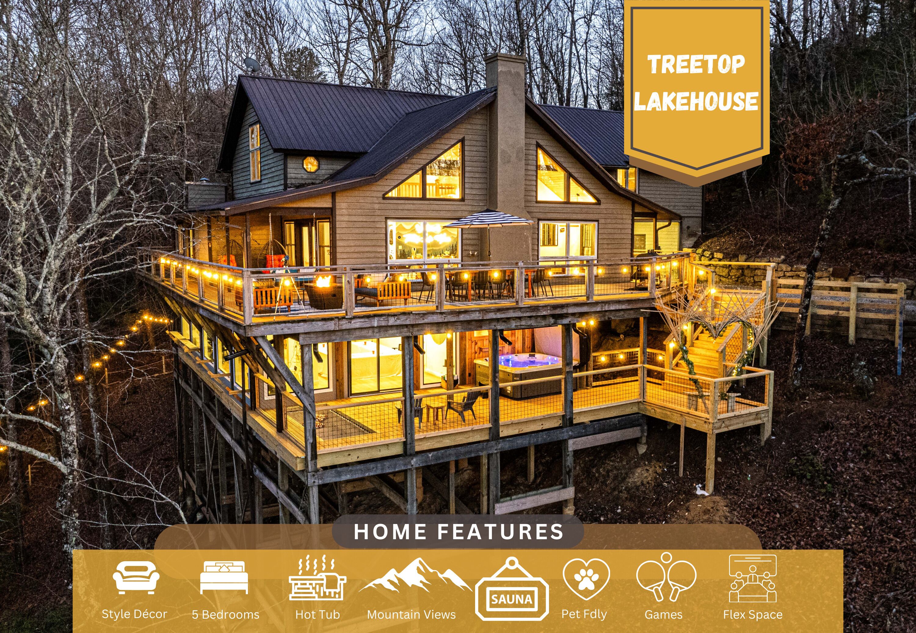 Treetop Lakehouse: Lux Design, Scenic Views, Premium amenities and versatile event space