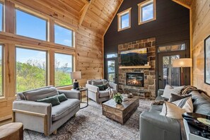 Smart TV, fireplace, video games, books