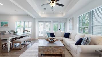 House, Multiple Beds, Balcony, Garden View | Living area | 43-inch flat-screen TV with digital channels, TV