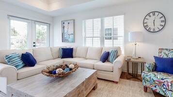 House, Multiple Beds, Balcony, Garden View | Living area | 43-inch flat-screen TV with digital channels, TV