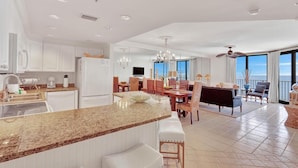 Condo, Multiple Beds, Balcony, Ocean View | Private kitchen | Coffee/tea maker, fridge, microwave, oven - Beachfront Condo w/ View & Pool, Sleeps 8 (Orange Beach)