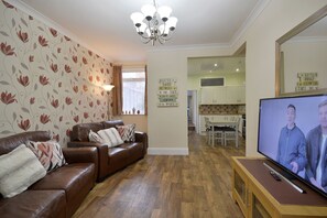 Apartment, Multiple Beds | Living area | Flat-screen TV, fireplace, DVD player - Brightwater Ground Floor Apartment up to 6 Guests (Scarborough)