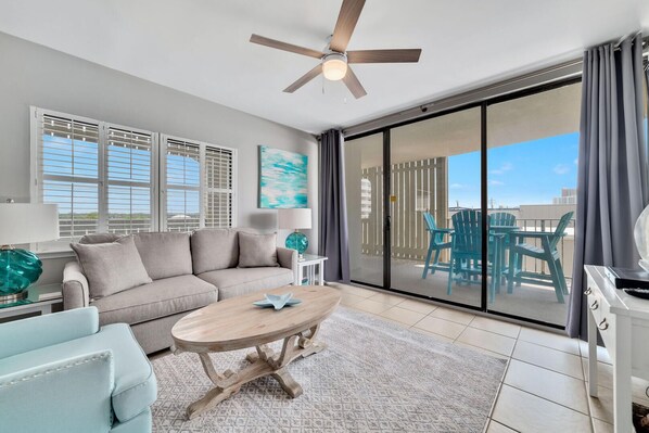 Condo, Multiple Beds, Balcony | Living area | 50-inch flat-screen TV with cable channels, TV