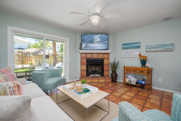 House, Multiple Beds, Balcony, Garden View | Living area | TV - Beach Getaway (Jacksonville Beach)