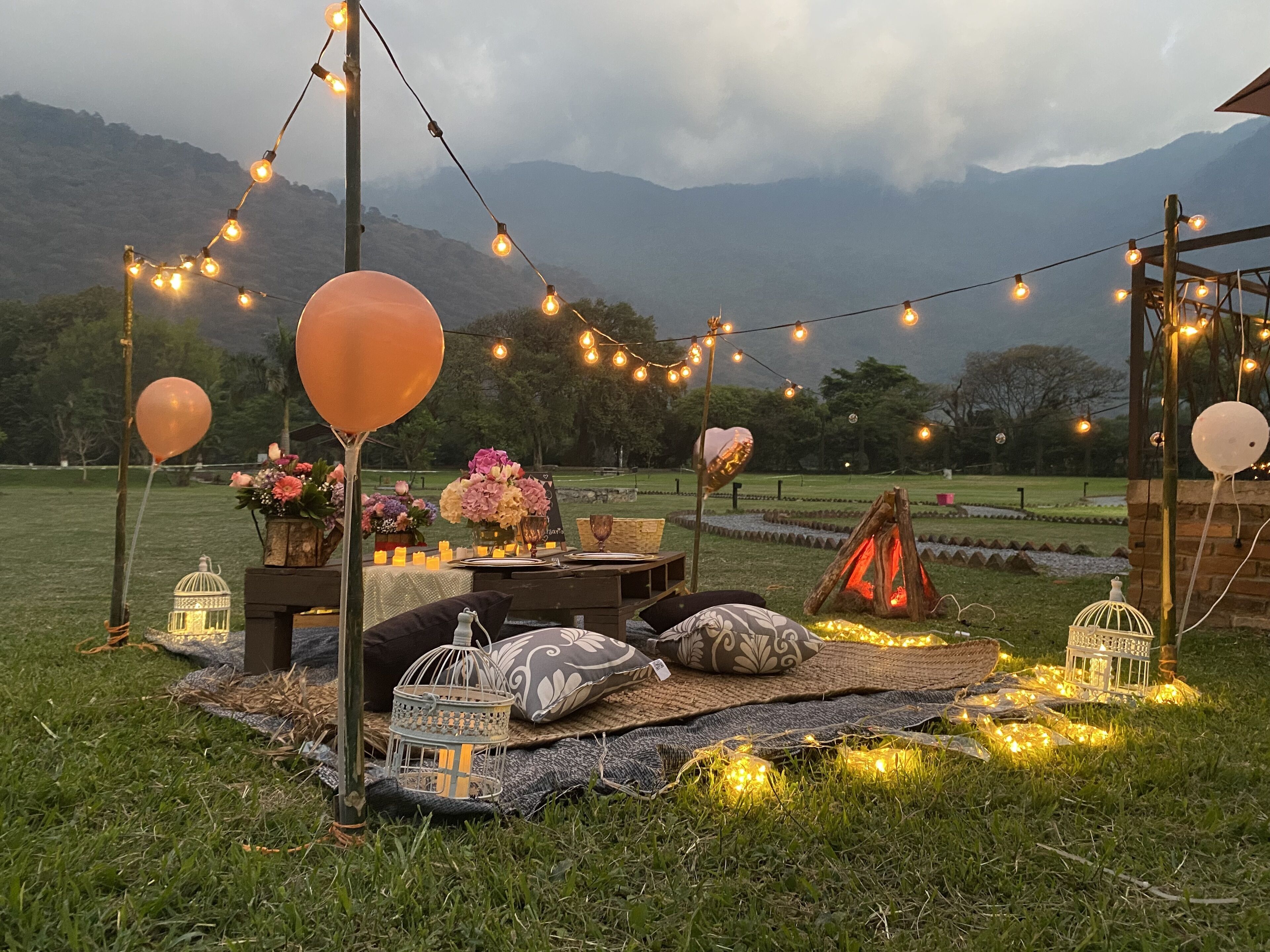 Outdoor banquet area