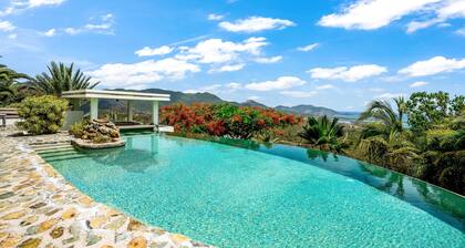 Tropical Oasis in St. Martin 5 min to beach! Huge private pool+panoramic views!!