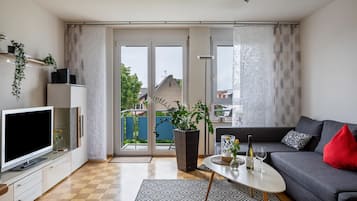 Fernseher, DVD-Player, Stereoanlage