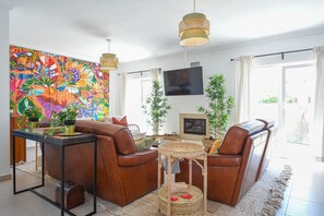 Smart TV, fireplace