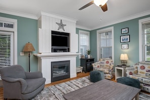 TV, fireplace, DVD player