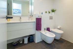 Dusche, Haartrockner, Handtücher