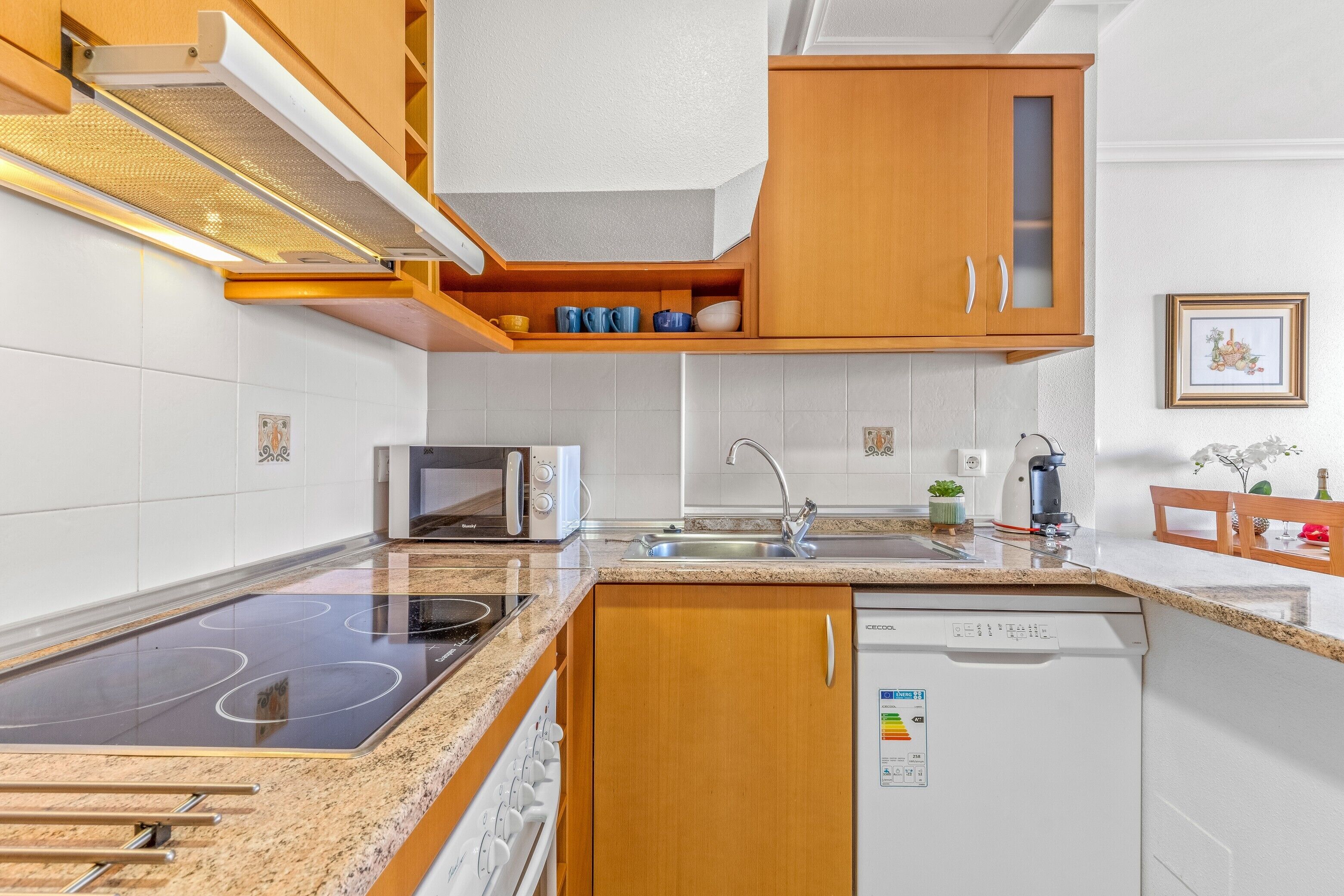 Køleskab, mikrobølgeovn, ovn, kogeplade