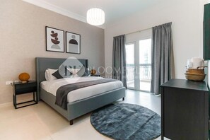 Basic Apartment | 2 bedrooms, in-room safe, iron/ironing board, free WiFi - Golf course view, stylish 2BR (Abu Dhabi)