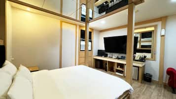 Deluxe Double Room | Premium bedding, memory-foam beds, desk, laptop workspace