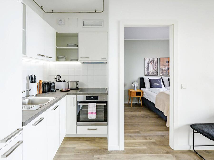 One-Bedroom Suite with balcony | Private kitchen | Fridge, stovetop, espresso maker, electric kettle