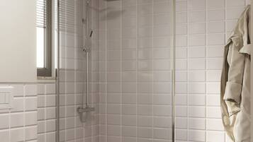 Apartment, 3 Schlafzimmer, Terrasse, Gartenblick | Badezimmer | Regendusche, Haartrockner, Handtücher, Seife