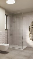 Apartment, 3 Bedrooms, Terrace, Garden View | Bathroom | Rainfall showerhead, hair dryer, towels, soap