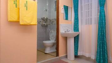 淋浴设施、吹风机、毛巾、肥皂