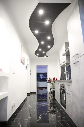 Frigorífic, placa de cuina i utensilis de cuina, vaixella i coberteria