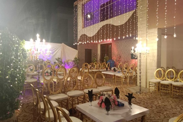 Outdoor banquet area