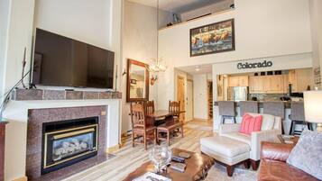 TV, fireplace, DVD player