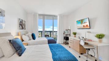 Desk, iron/ironing board, travel crib, WiFi