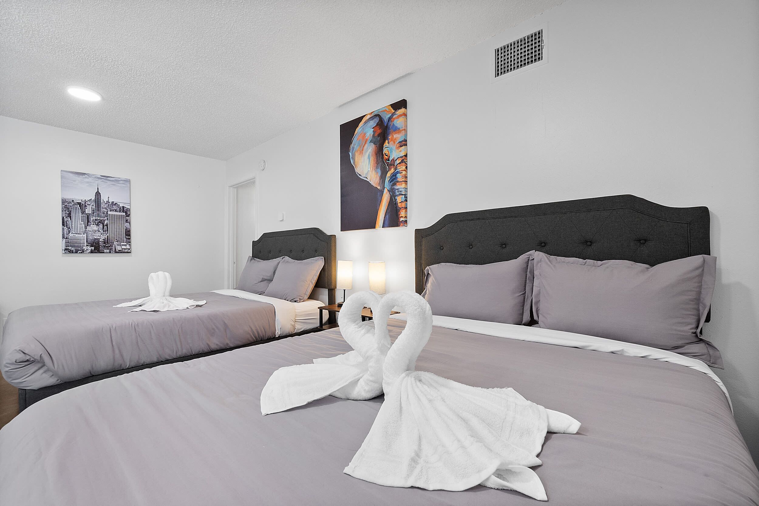 2 bedrooms, iron/ironing board, WiFi, bed sheets