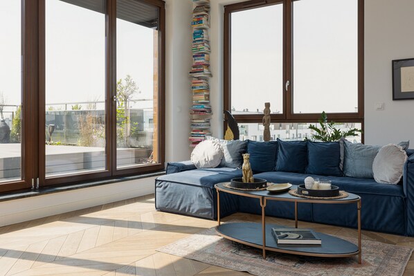 Apartamento, 2 habitaciones, terraza | Sala de estar