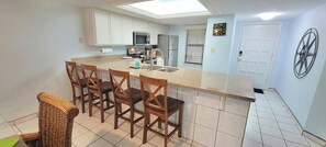 Condo, Multiple Beds, Balcony, Ocean View | Private kitchen | Fridge, microwave, oven, stovetop