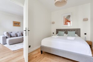 2 bedrooms, iron/ironing board, travel crib, WiFi