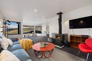 TV, fireplace, stereo