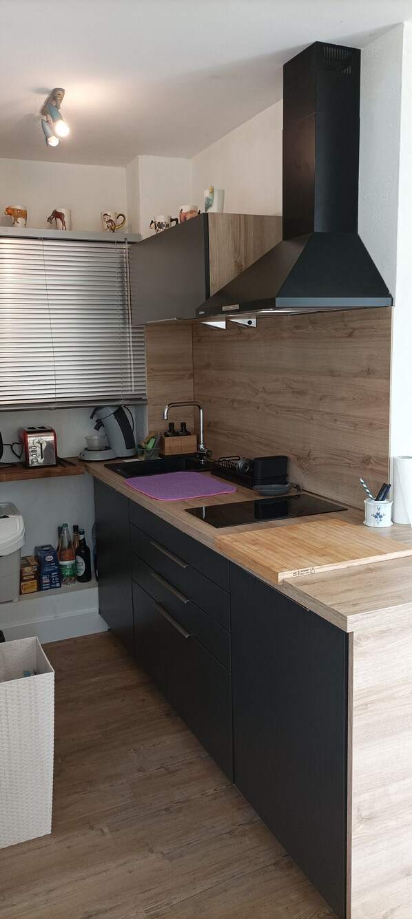 Fridge, microwave, stovetop, dishwasher