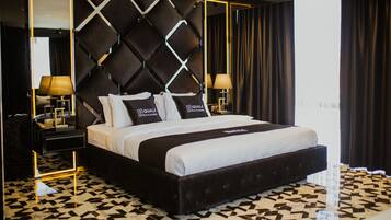 Egyptian cotton sheets, premium bedding, desk, laptop workspace