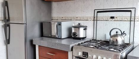 Kühlschrank, Mikrowelle, Ofen, Herdplatte