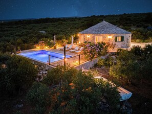 Outdoor pool, a heated pool