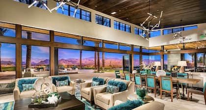 Luxury golf resort house with mountain views