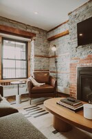 Exclusive Apartment, 3 Bedrooms | Living area | 55-inch Smart TV with digital channels, TV, Netflix