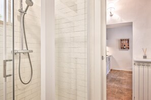 Hair dryer, towels, toilet paper