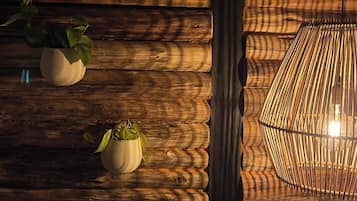 Standard Cabin, 1 Queen Bed, Mountain View, Mountainside | 1 bedroom, desk, laptop workspace, bed sheets