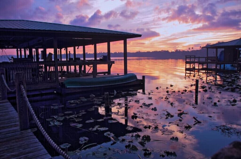 Adorable Waterfront Cabin on Lake Walk In Water with a Giant Deep Fishing Dock 