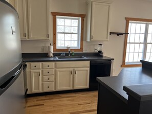 Fridge, microwave, oven, stovetop - Lake Views in A Frame Vacation Home on Lake Norman (Mooresville)