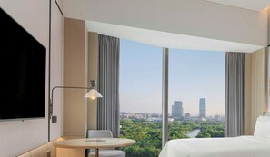 Chambre, 2 lits doubles, vue parc | Vue de la chambre