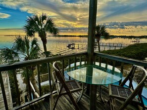 Outdoor dining - Waterfront Balcony SHL-102 Sunset Views! (Cedar Key)