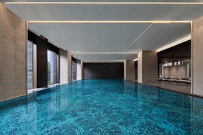 Indoor pool, open 6:00 AM to 11:00 PM, lifeguards on site