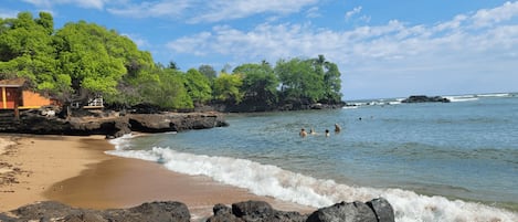 Private beach nearby, white sand