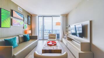 Luxury Apartment | Living area | 48-inch Smart TV with cable channels, TV