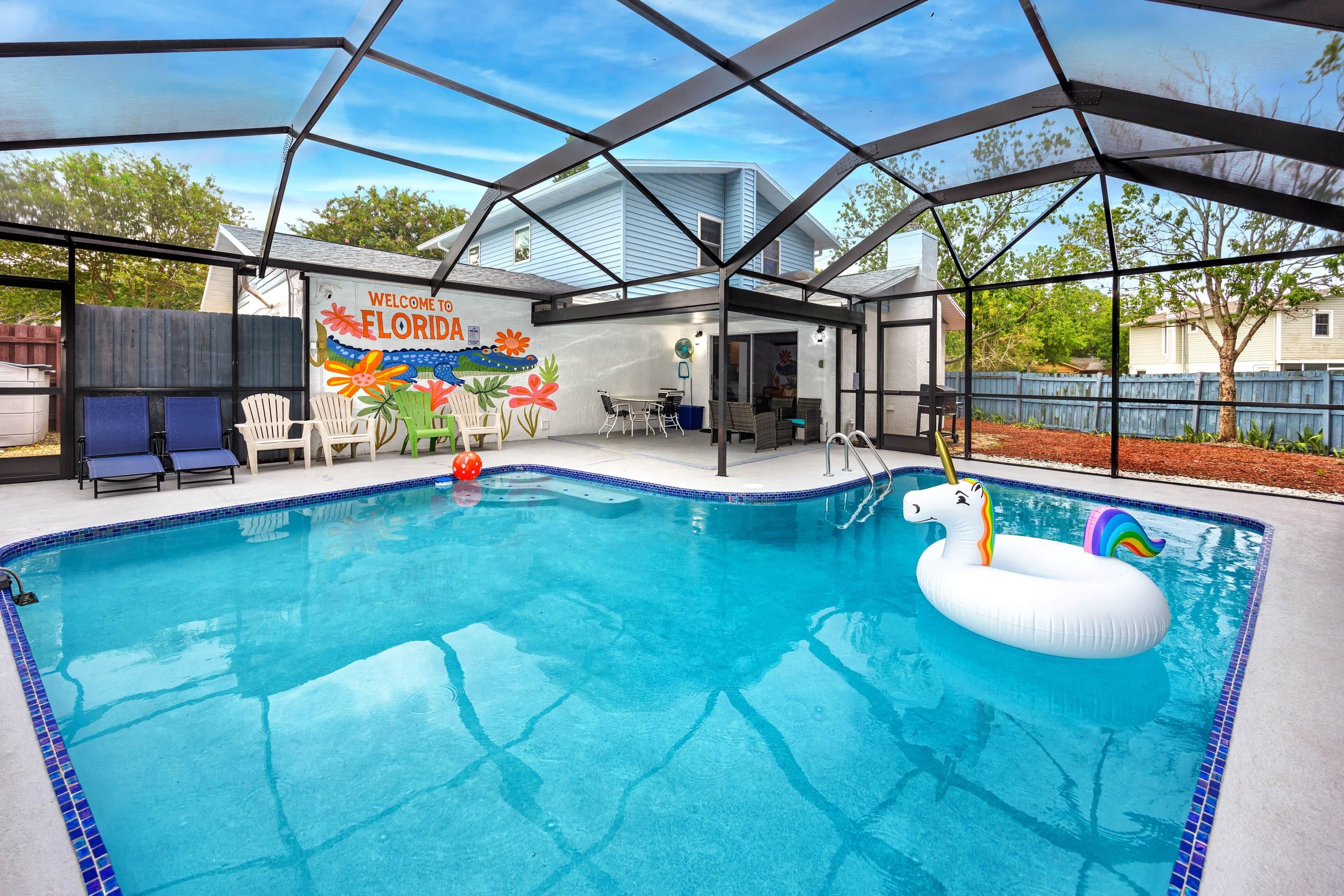 Outdoor pool, a heated pool
