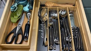 Interior - Our comfortable tiny cabin features Big amenities: Plush queen bed, galley kitchen, T.V., Internet, Fireplace & private bathroom, with shower & composting toilet. Large deck with seating areas, Bbq grill, table with umbrella & chairs. Plus lots of Vi (Red Lodge)