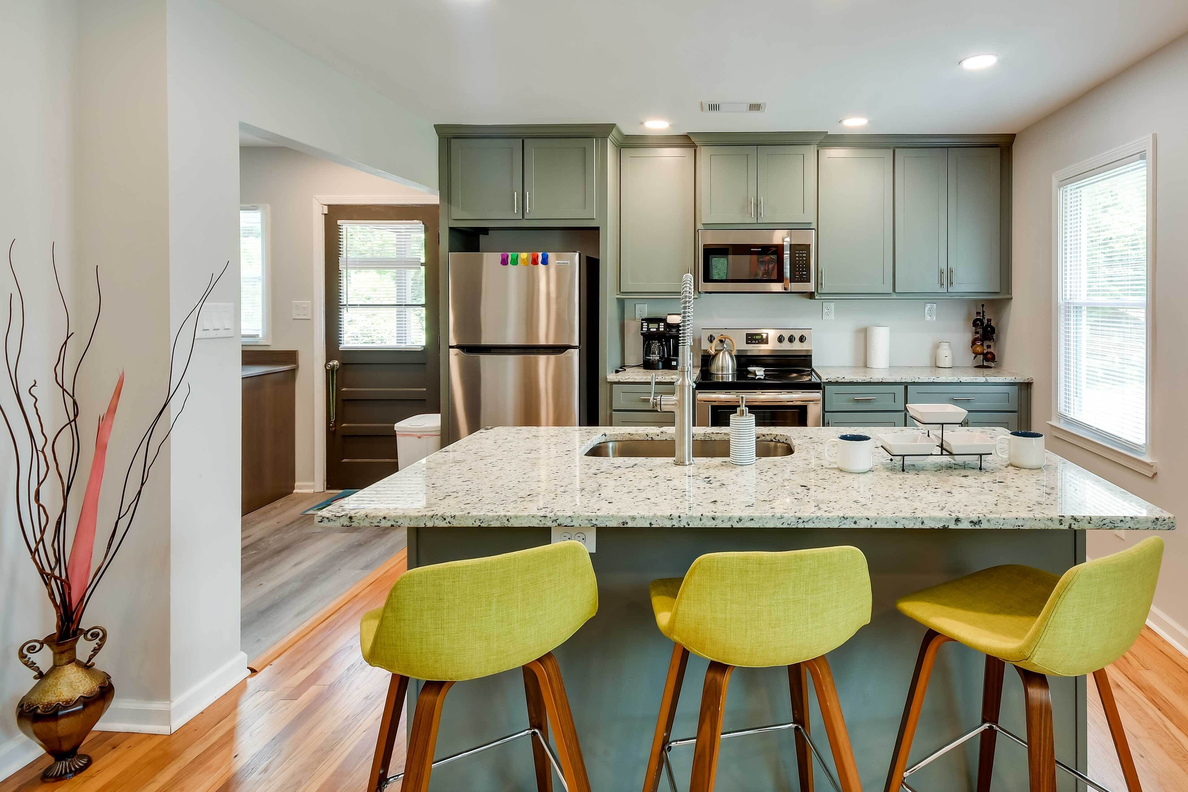 Microwave, oven, stovetop, dishwasher